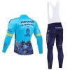 Completo Maglia ML + Pantaloncino con bretelle ML 2024 Astana Qazaqstan Blu